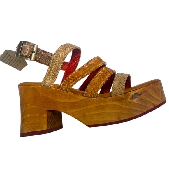 Bed Stu Voicing Braided Leather Platform Wedge Sandals | Womens 8.5 Brown $210 - Picture 3 of 5